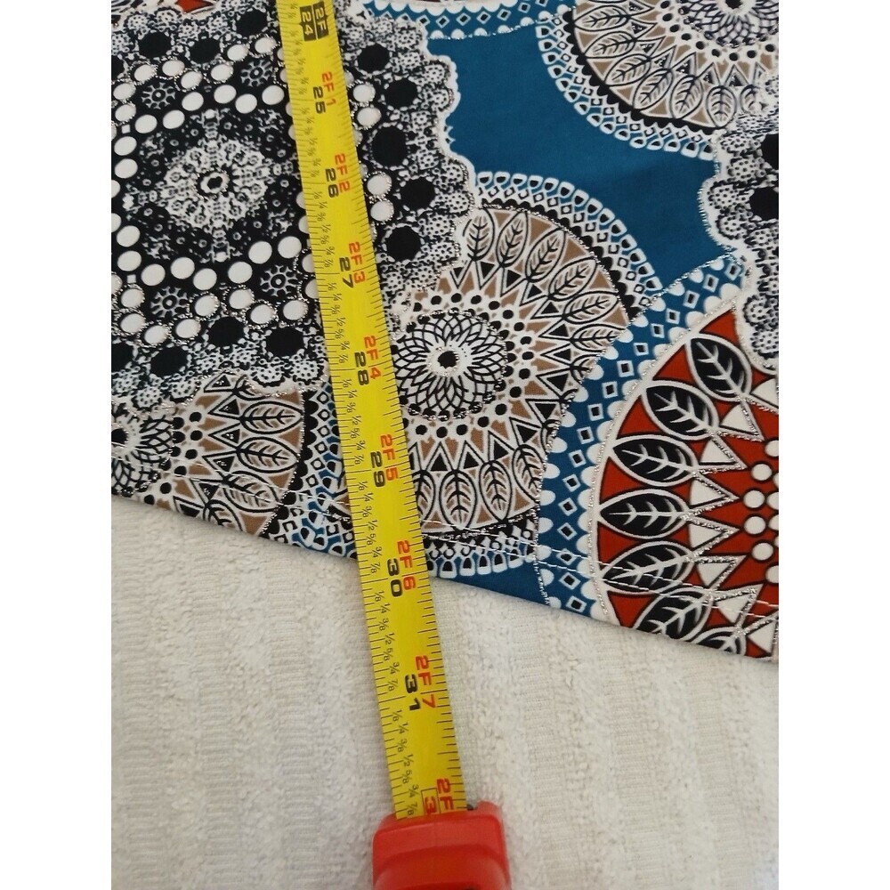 Lavish 2X Plus Size Boho Mandala Print Tunic Top Blue Multicolor Short Sleeve - Picture 10 of 15